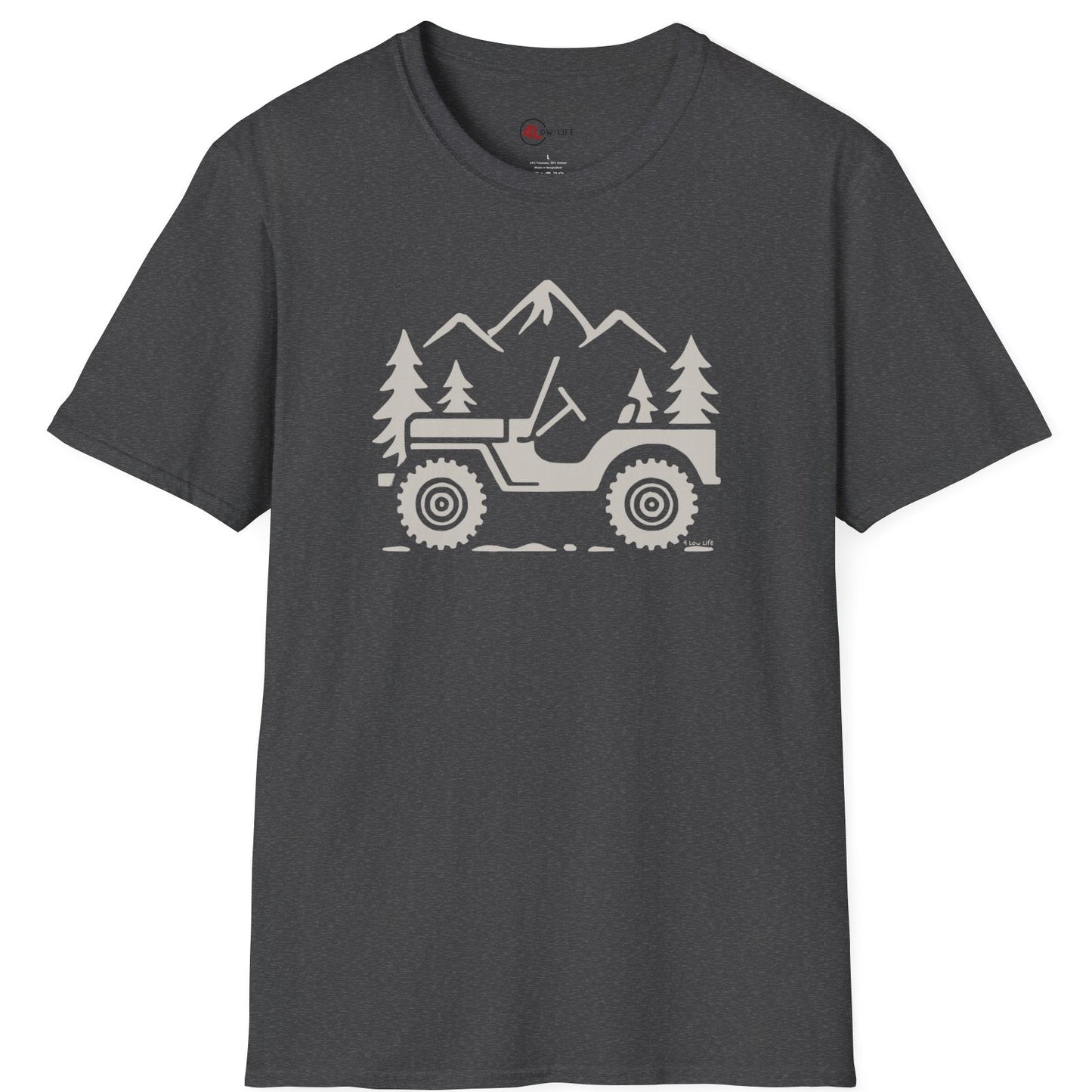 Grey Flat Fender and Mountains no Text T-Shirt