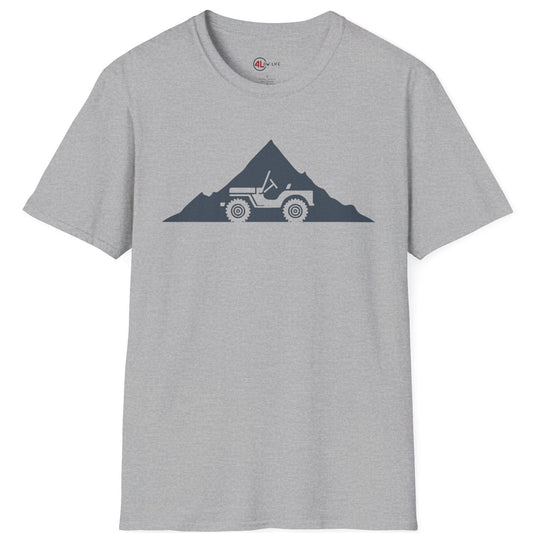 Flat Fender Mountain Background T-Shirt