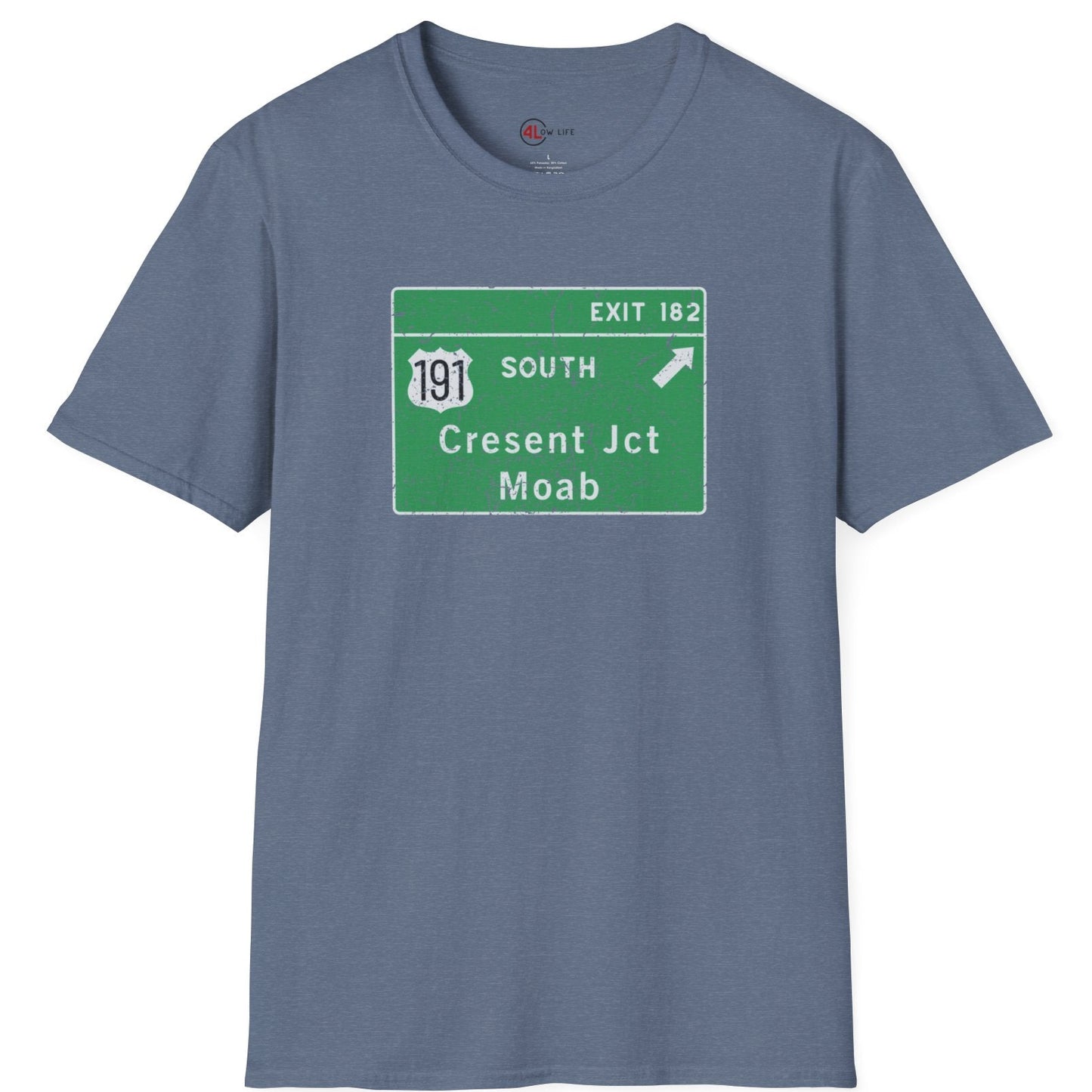 Moab Highway Sign, Distressed T-Shirt