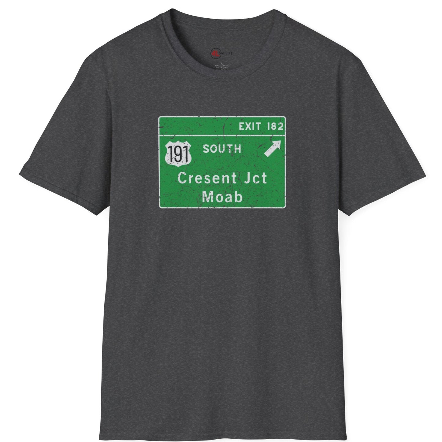 Moab Highway Sign, Distressed T-Shirt